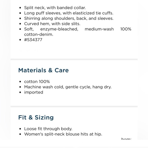 OLD NAVY Puff Sleeve Jeans Denim Blouse Top Boho style Size XXL - Picture 11 of 12